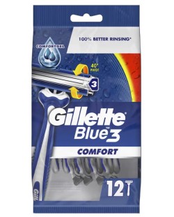 Gillette Blue 3 Самобръсначки за еднократна употреба, 12 броя