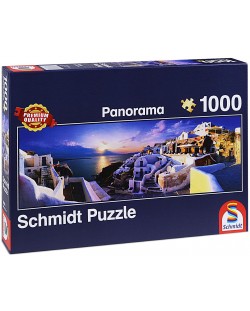 Панорамен пъзел Schmidt от 1000 части - Залез над Санторини