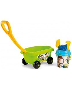 Детски плажен комплект Smoby Toy Story - Количка с кофичка за пясък