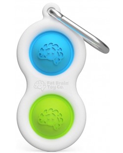 Сензорна играчка-ключодържател Tomy Fat Brain Toys - Simple Dimple, синя/зелена