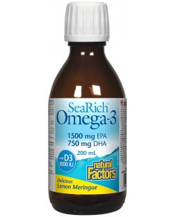 SeaRich Omega-3 with D3, 200 ml, Natural Factors
