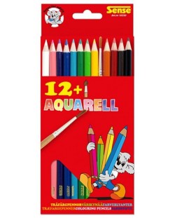 Цветни моливи с четка Sense – Акварелни, 12 броя