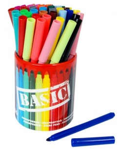 Цветни флумастери с моливник Sense Basic – Jumbo, 42 броя