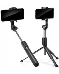 Селфи стик Spigen - S540W Selfie Stick Tripod, Bluetooth, черен