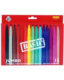 Цветни флумастери Sense Basic – Jumbo, 15 броя