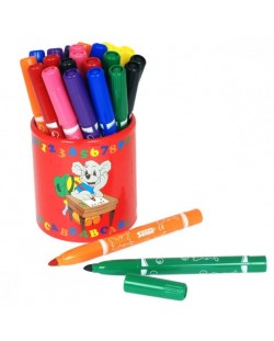 Цветни флумастери с моливник Sense – Jumbo, 24 броя