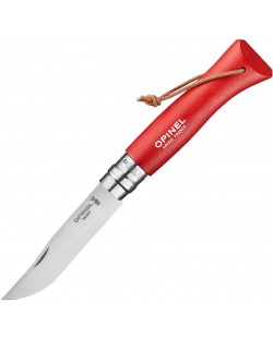 Сгъваем нож Opinel Inox - Colorama, №8, червен