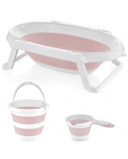 Сгъваем комплект за къпане от 3 части BabyJem - Розов
