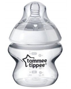 Бебешко стъклено шише Tommee Tippee - Easi Vent, 150 ml, с биберон 1 капка