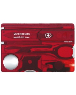 Швейцарски джобен нож-карта Victorinox SwissCard Lite - Червен, 13 функции