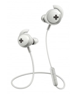 Безжични слушалки с микрофон Philips - Bass+ SHB4305, бели