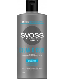 Syoss Men Шампоан Clean & Cool, 440 ml