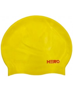 Шапка за плуване HERO - Silicone Swimming Helmet, жълта/червена