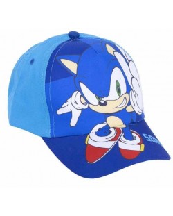 Шапка с козирка Cerda - Sonic, 53 cm, 4+, синя