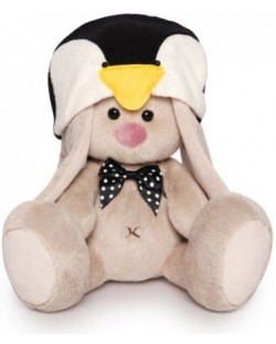 Плюшена играчка Budi Basa - Зайка Ми, бебе, с шапка на пингвин, 15 cm