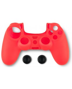 Силиконов кейс и тапи Spartan Gear - DualShock 4, червени (PS4)