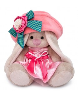 Плюшена играчка Budi Basa - Зайка Ми бебе, с шапка и креп рокля, 15 cm