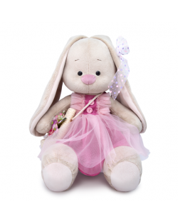 Плюшена играчка Budi Basa - Зайка Ми, с чантичка и цветя, 34 cm