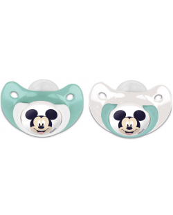 Силиконови залъгалки Stor - Cool Like Mickey, 0-6 м, 2 броя