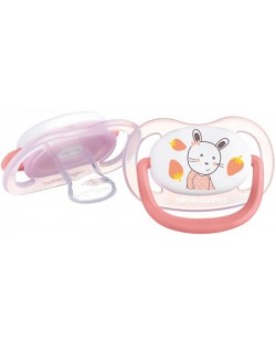 Силиконови залъгалки Bebe Confort - Physio Air, 2 броя, 0-6м, The Gardener Pink/Yellow