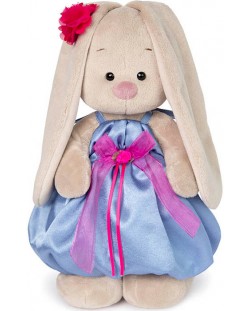 Плюшена играчка Budi Basa - Зайка Ми, в синя рокля с розова панделка, 25 cm