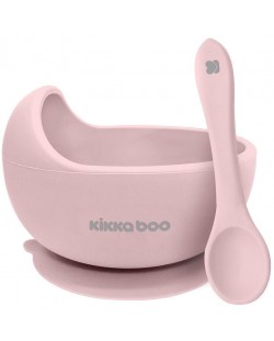 Силиконова купа с лъжица KikkaBoo - Yummy, Pink