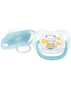 Силиконови залъгалки Bebe Confort - Physio Air, 2 броя, 6-18м, The Gardener Blue/Yellow