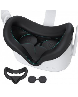 Силиконов протектор за лице Kiwi Design - Oculus Quest 2, черен