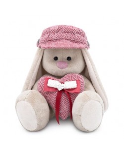 Плюшена играчка Budi Basa - Зайка Ми с шапка и сърчице, 18 cm