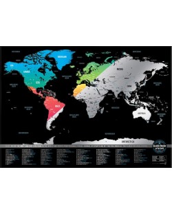 Скреч карта на света 101 (цветна)