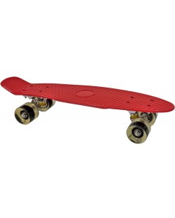 Скейтборд Maxima - със светещи колела, 56 х 15 х 10 cm, червен