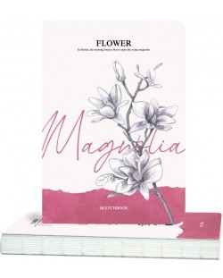 Скицник за рисуване Drasca Flower - Магнолия, 80 листа