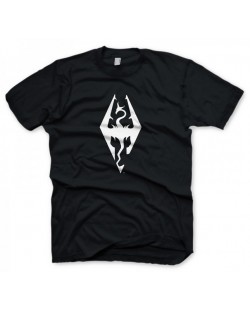 Тениска Skyrim - Dragon Symbol - черна, размер M