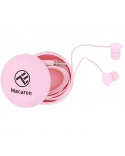 Слушалки с микрофон Tellur - Macaron, розови