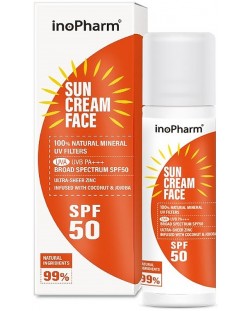 InoPharm Слънцезащитен крем за лице, SPF50, 35 g