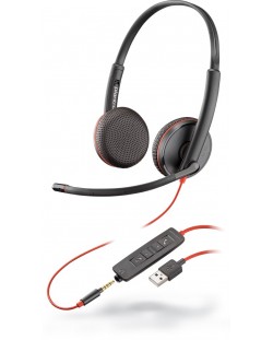 Слушалки с микрофон Plantronics - Blackwire C3225 USB-A, черни