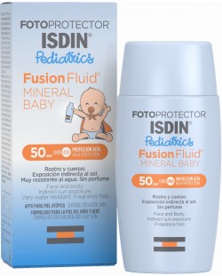 Isdin Fotoprotector Pediatrics Слънцезащитен флуид Mineral Baby, SPF50, 50 ml