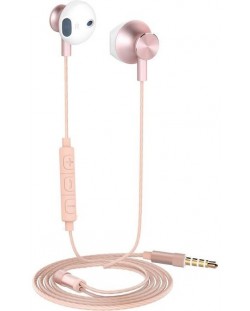 Слушалки с микрофон Yenkee - 305PK, розови