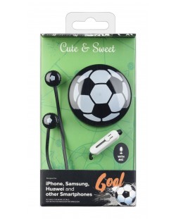 Детски слушалки Cellularline - Cute & Sweet Goal, черен