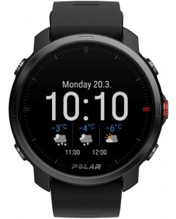 Смарт часовник Polar - Grit X, 1.2", черен с черна каишка