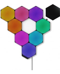 Смарт светлинни панели Nanoleaf - Shapes Black Hexagons, стартов пакет, 9 броя
