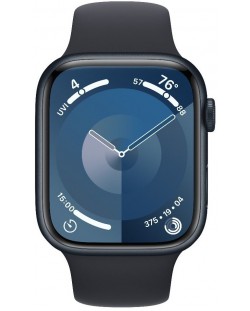Смарт часовник Apple - Watch S9, 45mm, 1.9'', M/L, Midnight Sport