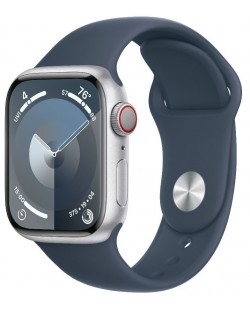 Смарт часовник Apple - Watch S9, Cellular, 41mm, Aluminum, M/L, Storm Blue