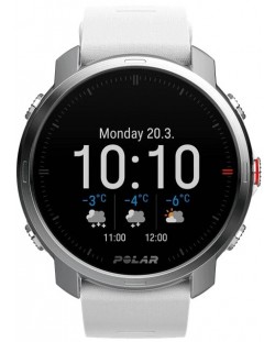 Смарт часовник Polar - Grit X, 1.2", сребрист с бяла каишка