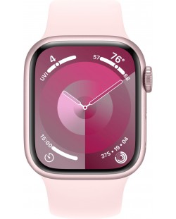 Смарт часовник Apple - Watch S9, 41mm, 1.69'', S/M, Light Pink Sport