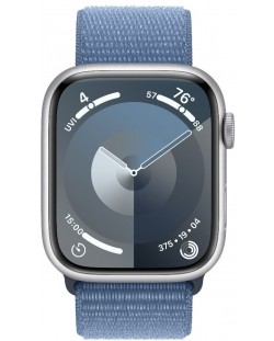 Смарт часовник Apple - Watch S9, 45mm, 1.9'', Winter Blue Sport Loop