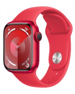 Смарт часовник Apple - Watch S9, Cellular, 45mm, Aluminum, M/L, Red