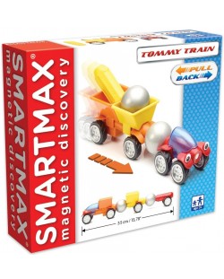 Магнитен конструктор Smart Games Smartmax - Влакчето Томи, 12 части