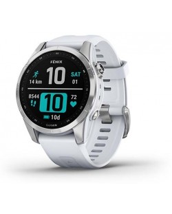 Смарт часовник Garmin - fenix 7S, 42mm, сребрист/бял