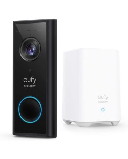 Смарт видео звънец Eufy - Smart, бял/черен